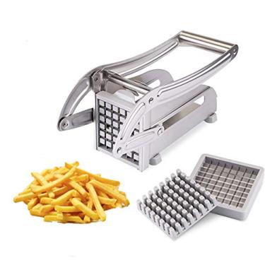 Imagem de Cortador de batata frita de aço inoxidável - parte inferior redonda fácil de cortar