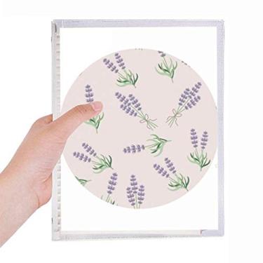 Imagem de Caderno de folhas soltas com flores e laço de lavanda azul