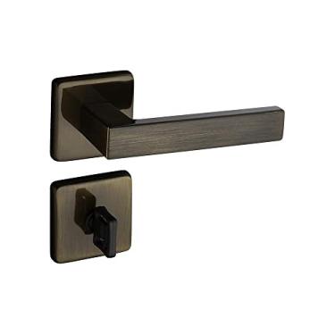 Imagem de Fechadura 409 Roseta Quadrada Máquina 55 Bronze Oxidado Para Banheiro Pado