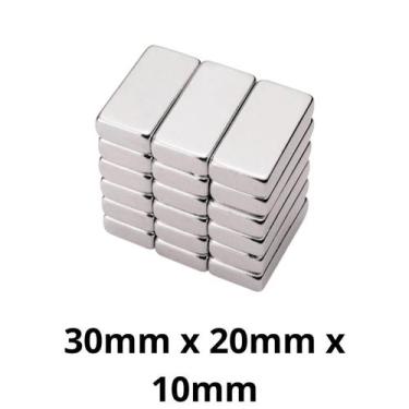 Imagem de  Imã Neodímio Bloco Magnético N35  30 x 20 x 10 mm Super Forte Potente