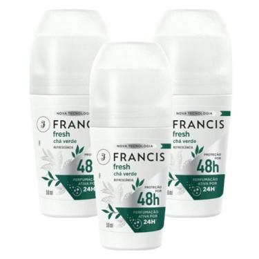 Imagem de Kit com 3 Desodorante Rollon Francis Chá Verde 50ml