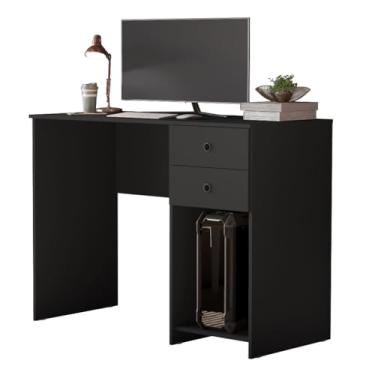 Imagem de Escrivaninha Mesa para Computador Gamer 2 Gavetas e Suporte Quarto Estudo Escritório Home Office(Preto)