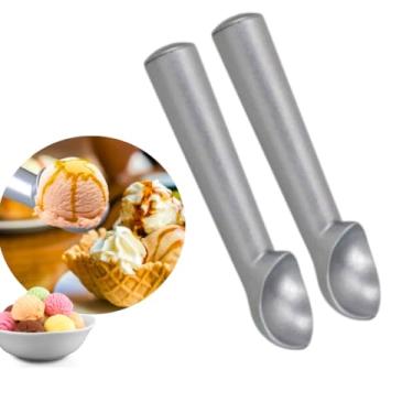 Imagem de 2 Colheres de Sorvete Açai Profissional Pegador Tipo Concha Grande Resistente Bolas Sorvetes 18cm
