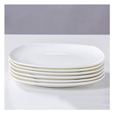 Imagem de Prato de serviço conjunto de pratos de jantar de cerâmica 20 cm 25 cm conjunto de pratos para salada, macarrão, pratos de sobremesa e aperitivo, forno de microondas, lavável na lava-louças (conjunto