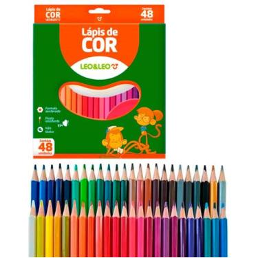 Imagem de 48 Lapis de Cor Leo & Leo Premium Sextavado Ponta Resistente