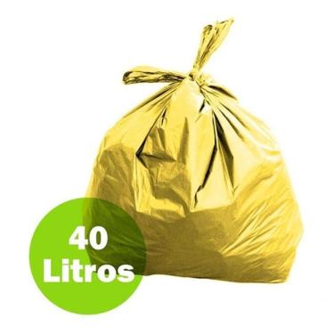 Imagem de Saco para Lixo Saco de Lixo Amarelo 40 Litros Coleta Seletiva - 100 un 50 X 55 cm Higipack