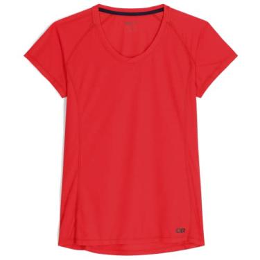 Imagem de Outdoor Research Camiseta feminina Echo de manga curta, plus – UV Sun Shirts ruibarbo