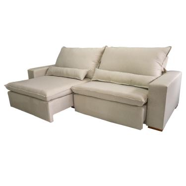 Imagem de Sofá Retrátil Emily 1.88M - Suede Nude / Casa, decoração, Conforto, Sala de TV