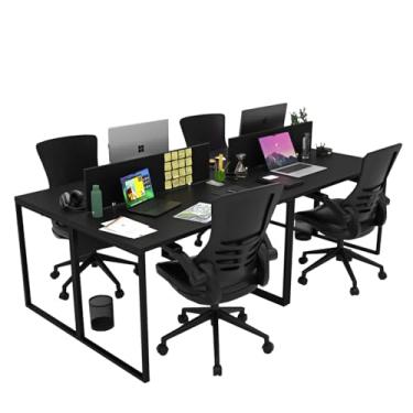 Imagem de Estação de Trabalho Mesa Plataforma Industrial 4 Lugares Office Netmobil (Preto)