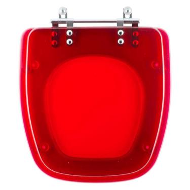 Imagem de Assento Sanitário Poliester Fit Vermelho Transparente Para Vaso Celite