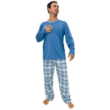 Imagem de Pijama de Inverno Masculino Manga Longa Calça Adulto Frio - Magic Conf