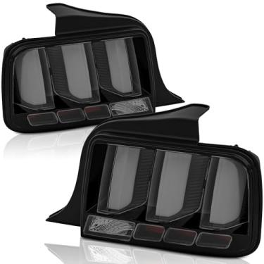 Imagem de Conjunto de luzes traseiras de LED compatível com Ford Mustang 2005 2006 2007 2008 2009 lâmpada traseira de substituição, lente fumê