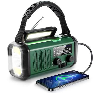 Imagem de Rádio meteorológico de emergência Leaton 10000mAh com manivela solar U