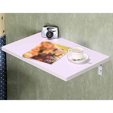 Imagem de LXB Mesa para computador de parede doméstica - mesa de jantar de madeira maciça montada na parede mesa dobrável para computador mesa de aprendizagem de madeira / 100 × 40 cm