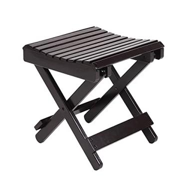 Imagem de P9IDEDFH Banqueta dobrável multifuncional de bambu, marrom, dobrável, banco de banho/banquinho de pesca