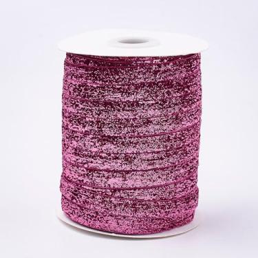 Imagem de Fita brilhante de 10 mm (10 mm) de largura de poliéster e nylon acabamento artesanal para embalagem de presente, artesanato faça você mesmo, decoração de festa de casamento, arcos de cabelo, orquídea