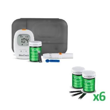 Imagem de Kit Medidor de Glicemia Glicocheck CarePlus + 300 tiras para Glicemia Multi Saúde - HC4876K HC4876K