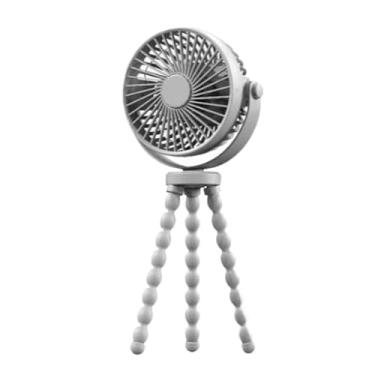Imagem de Ventilador Portatil, Ventilador Luminoso Estilo Polvo Baixo Ruído Mini Ventilador Dobrável para Dormitório(Cinza)