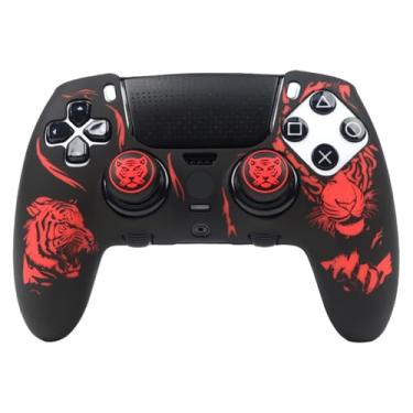 Imagem de RALAN Capas para controle de silicone Tiger com 2 polegares compatíveis com PS5 Dualsense Edge Controller Play Station 5 Acessórios, capa antiderrapante à prova de suor