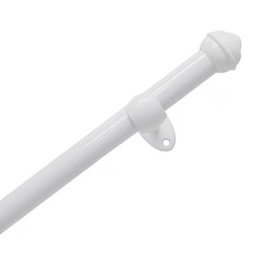Imagem de Kit Varão Bella Arte Pratiko Basic 19mmx2m com 2 Suportes em Madeira Branco