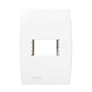 Imagem de Placa 2x4 P/ 1 Módulo Horizontal C/ Suporte Branco Ilus Cod. 5TG9 9023 – Soprano