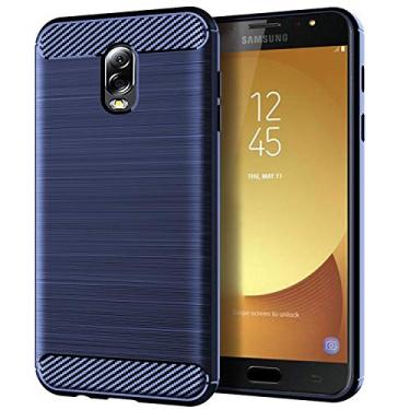 Imagem de Capa para Samsung Galaxy J7 Plus, sensação macia, proteção total, anti-arranhões e impressões digitais + capa de celular resistente a arranhões para Samsung Galaxy J7 Plus