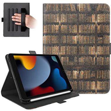 Imagem de Dteck Capa fólio para tablet Samsung Galaxy Tab A 10.1 2019, SM-T510 de 10,1 polegadas - Capa protetora de couro PU com alça de mão e laço elástico para caneta, dobra para criar suporte, capa leve e