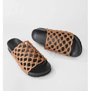 Imagem de Sandália  Feminina Zaxy Partner Sossego, Preto com dourado, 38