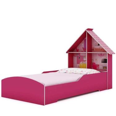 Imagem de Cama de Solteiro Gelius Casinha MDF 131,5x114,5x211,5cm, ROSA