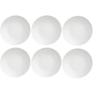 Imagem de Conjunto 6 Pratos de Porcelana Sobremesa Tramontina Leonora 19cm Branc