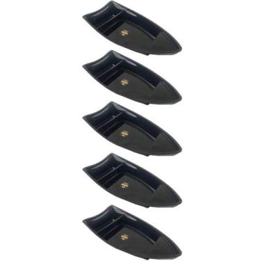 Imagem de Conjunto 5 Barcas para Sushi Comida Japonesa Oriental Pretos Uno Coza 