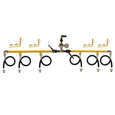 Imagem de Central De Gás Alta Pressão 6 P-45 PigTail 50cm+Reg Famabras - Guiga G