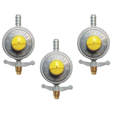 Imagem de Kit 3 Regulador Gás Registro Válvula Cozinha Fogão 4 6 Bocas - IMAR