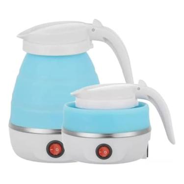 Imagem de Chaleira dobrável de silicone para casa de viagem Chaleira elétrica portátil automática (azul 110v)