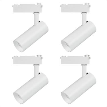 Imagem de Kit 4 Spot Longo Led MR16 para Trilho Eletrificado Branco 6500K Frio