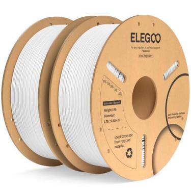 Imagem de Filamento PLA+ ELEGOO 1,75mm - Branco - 2kg para Impressora 3D