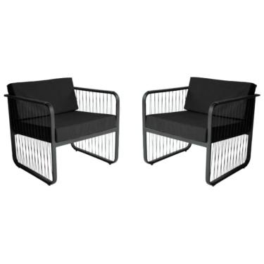 Imagem de Conjunto 2 Poltronas para Área Externa Santiago em Alumínio e Fibra Sintética Acesse Móveis