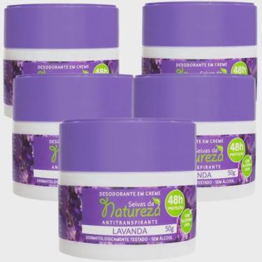 Imagem de Kit 5 Desodorante Creme 50g Lavanda