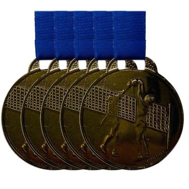 Imagem de Kit 10 Medalhas Vôlei Campeonato Torneio Praia Beach 3.5cm bronze