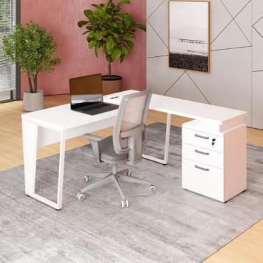 Imagem de Mesa Escritório 1,50m Gaveteiro 3 Gavetas e Chave F5 Office - F5 Offic