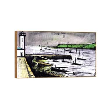 Imagem de MUHJDYC Impressão de pintura famosa em tela - quadros de moldura de madeira decoração de parede - arte de parede para sala de estar quarto casa (farol) 30x50cm-12x19in