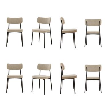 Imagem de Kit com 8 Cadeiras para Sala de Jantar Mona Yescasa Bege