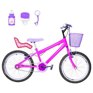 Imagem de Bicicleta Aro 20 Aero + Kit Passeio Pink E Lilás