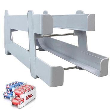 Imagem de Suporte Organizador Geladeira Lata Bebida Armario Despensa Armazenamento Prateleira Multiuso