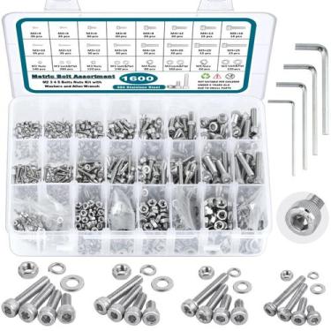 Imagem de Sortimento de parafusos métricos SATANTECH 1600Pcs M2-M5 304 Inox