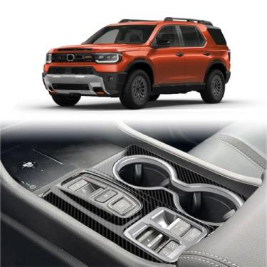 Imagem de TENWIND Tampa do painel do copo de água do console central do carro compatível com acessórios Honda Passport 2026+ (fibra de carbono)