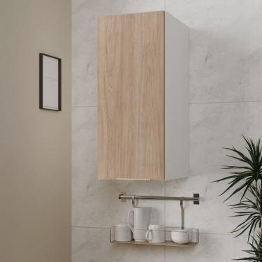 Imagem de Armário Aéreo 1 Porta 30cm Ipanema Cabecasa Madeiramadeira Acácia/Branco