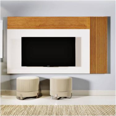 Imagem de Painel para Tv até 75" Valencia Com Led Cascata Naturalle/Off White - Mavaular Móveis