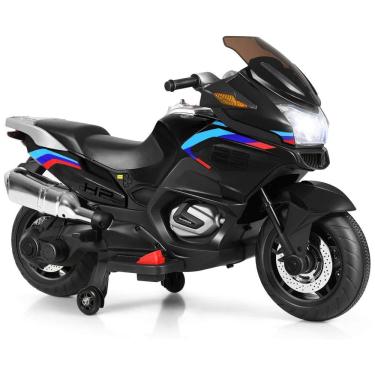 Imagem de Costzon Moto Elétrica Infantil 12V Recarregável com Música e Luzes, até 6 km, h, Preta, 3