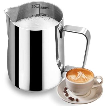 Imagem de Jarra Leiteira Cremeira 580 mL Aço Inoxidável de Grau, DEEMTON, Prateado